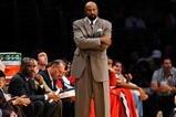 LOS ANGELES, CA - NOVEMBER 01:   Mike Woodson head coach of the Atlanta Hawks follows the action against Los Angeles Lakers during the NBA basketball game at Staples Center on November 1, 2009 in Los Angeles, California. NOTE TO USER: User expressly acknowledges and agrees that, by downloading and/or using this Photograph, user is consenting to the terms and conditions of the Getty Images License Agreement.  (Photo by Kevork Djansezian/Getty Images)