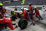 FORT WORTH, TX - NOVEMBER 08: Mark Martin, driver of the #5 CARQUEST/Kellogg's Chevrolet, pits during the NASCAR Sprint Cup Series Dickies 500 at Texas Motor Speedway on November 8, 2009 in Fort Worth, Texas. (Photo by Darrell Ingham/Getty Images)