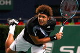 PARIS - NOVEMBER 10:  Jo-Wilfried Tsonga of France in action during his match against Albert Montanes of Spain during the ATP Masters Series at the Palais Omnisports De Paris-Bercy on November 10, 2009 in Paris, France.  (Photo by Clive Rose/Getty Images)