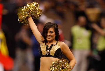 NEW ORLEANS - NOVEMBER 02:  New Orleans Saintsations cheerleaders dance during the game between the New Orleans Saints and the Atlanta Falcons at Louisana Superdome on November 2, 2009 in New Orleans, Louisiana.  (Photo by Chris Graythen/Getty Images)