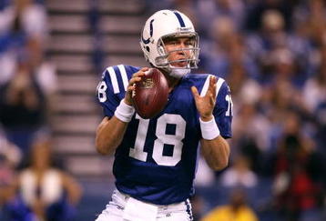 INDIANAPOLIS - NOVEMBER 02:  Peyton Manning #18 of the Indianapolis Colts looks to pass against the New England Patriots at Lucas Oil Stadium on November 2, 2008 in Indianapolis, Indiana.  (Photo by Andy Lyons/Getty Images)