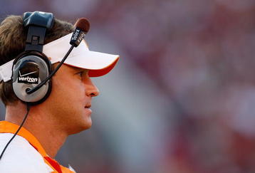 TUSCALOOSA, AL - OCTOBER 24:  Head coach Lane Kiffin of the Tennessee Volunteers against the Alabama Crimson Tide at Bryant-Denny Stadium on October 24, 2009 in Tuscaloosa, Alabama.  (Photo by Kevin C. Cox/Getty Images)