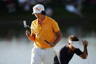 SCOTTSDALE, AZ - OCTOBER 25:  Rickie Fowler walks away from his putt on the 18th green, the first green of a two-hole playoff, during the fourth round of the 2009 Frys.com Open on October 25, 2009 at the Grayhawk Golf Club in Scottsdale, Arizona.  Troy Matteson won the two-hole playoff.  (Photo by Brian Bahr/Getty Images)