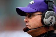 CLEMSON, SC - SEPTEMBER 26: Head coach Gary Patterson of the TCU Horned Frogs watches on during a 14-10 victory over the Clemson Tigers in their game at Memorial Stadium on September 26, 2009 in Clemson, South Carolina. (Photo by Streeter Lecka/Getty Images)