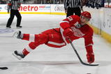 TORONTO, ON - NOVEMBER 07: Pavel Datsyuk #13 of the Detroit Red Wings is tripped up in his game against the Toronto Maple Leafs at the Air Canada Centre on November 7, 2009 in Toronto, Canada. The Maple Leafs defeated the Red Wings 5-1. (Photo by Bruce Bennett/Getty Images)