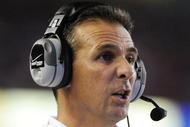 GAINESVILLE, FL - NOVEMBER 7: Coach Urban Meyer of the Florida Gators watches play against the Vanderbilt Commodores  on November 7, 2009 at Ben Hill Griffin Stadium in Gainesville, Florida.  (Photo by Al Messerschmidt/Getty Images) 