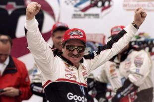 15 Feb 1998: Dale Earnhardt celebrates after winning the Daytona 500 at Daytona International Speedway in Daytona Beach, Florida.