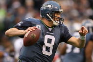 SEATTLE - NOVEMBER 08:  Quarterback Matt Hasselbeck #8 of the Seattle Seahawks scrambles against the Detroit Lions on November 8, 2009 at Qwest Field in Seattle, Washington. The Seahawks defeated the Lions 32-20. (Photo by Otto Greule Jr/Getty Images)
