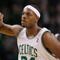 BOSTON - NOVEMBER 01:  Paul Pierce #34 of the Boston Celtics celebrates a three point shot in the fourth quarter against the New Orleans Hornets at the TD Garden on November 1, 2009 in Boston, Massachusetts. The Celtics defeated the Hornets 97-87. NOTE TO USER: User expressly acknowledges and agrees that, by downloading and or using this photograph, User is consenting to the terms and conditions of the Getty Images License Agreement.  (Photo by Elsa/Getty Images)