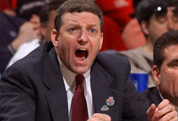 MILWAUKEE - MARCH 19: Head coach Kirk Speraw of the Central Florida Golden Knights reacts to a referee's call during the first round game of the NCAA Division I Men's Basketball Tournament against the Pittsburgh Panthers at Bradley Center on March 19, 2004 in Milwaukee, Wisconsin. Pittsburgh defeated Central Florida 53-44. (Photo by Jonathan Daniel/Getty Images)