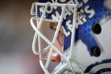 TORONTO, ON - NOVEMBER 07: Goaltender Jonas Gustavsson #50 of the Toronto Maple Leafs warms up prior to his game against the Detroit Red Wings at the Air Canada Centre on November 7, 2009 in Toronto, Canada. (Photo by Bruce Bennett/Getty Images)
