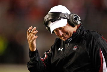 TUSCALOOSA - OCTOBER 17:  Head coach Steve Spurrier of the South Carolina Gamecocks reacts to a call during the game against the Alabama Crimson Tide at Bryant-Denny Stadium on October 17, 2009 in Tuscaloosa, Alabama. The Crimson Tide beat the Gamecocks 20-6.  (Photo by Mike Zarrilli/Getty Images)