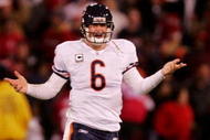 SAN FRANCISCO - NOVEMBER 12: Quarterback Jay Cutler #6 of the Chicago Bears reacts in the second half against the San Francisco 49ers at Candlestick Park on November 12, 2009 in San Francisco, California.  (Photo by Ezra Shaw/Getty Images)