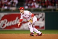 PHILADELPHIA - NOVEMBER 02:  Chase Utley #26 of the Philadelphia Phillies readies on defense at second base against the New York Yankees in Game Five of the 2009 MLB World Series at Citizens Bank Park on November 2, 2009 in Philadelphia, Pennsylvania. The Phillies won 8-6.  (Photo by Jed Jacobsohn/Getty Images)