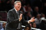NEW YORK - NOVEMBER 09: Head coach of the New York Knicks, Mike D'Antoni yells from the sidline against  the Utah Jazz at Madison Square Garden on November 9, 2009 in New York City.  NOTE TO USER: User expressly acknowledges and agrees that, by downloading and/or using this Photograph, User is consenting to the terms and conditions of the Getty Images License Agreement.  (Photo by Nick Laham/Getty Images)
