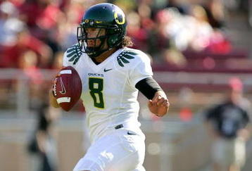 PALO ALTO, CA - NOVEMBER 07:  Jeremiah Masoli #8 of the Oregon Ducks in action during their game against the Stanford Cardinal at Stanford Stadium on November 7, 2009 in Palo Alto, California.  (Photo by Ezra Shaw/Getty Images)