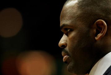 CHICAGO - JANUARY 12: Head coach Nate McMillan of the Portland Trail Blazers listens to his assistant coaches during a game against the Chicago Bulls on January 12, 2009 at the United Center in Chicago, Illinois. The Trail Blazers defeated the Bulls 109-95. NOTE TO USER: User expressly acknowledges and agreees that, by downloading and/or using this Photograph, User is consenting to the terms and conditions of the Getty Images License Agreement.  (Photo by Jonathan Daniel/Getty Images)