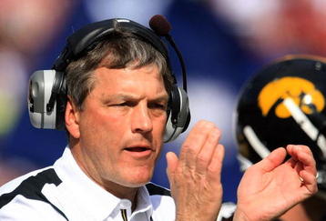 TAMPA, FL - JANUARY 01:  Iowa Hawkeyes head coach Kirk Ferentz is seen during the game against the South Carolina Gamecocks during the Outback Bowl on January 1, 2009 at Raymond James Stadium in Tampa, Florida.  (Photo by Scott Halleran/Getty Images)