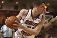 CHESTNUT HILL, MA - FEBRUARY 14: Tyler Roche #21 of the Boston College Eagles drives against the North Carolina State Wolfpack on February 14, 2008 at Alumni Stadium in Chestnut Hill, Massachusetts. (Photo by Elsa/Getty Images)
