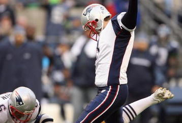 SEATTLE - DECEMBER 07:  Stephen Gostkowski #3 of the New England Patriots kicks a field goal during the game against the Seattle Seahawks on December 7, 2008 at Qwest Field in Seattle, Washington. The Patriots defeated the Seahawks 24-21. (Photo by Otto Greule Jr/Getty Images)
