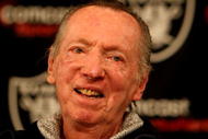 ALAMEDA, CA - SEPTEMBER 30:  Oakland Raiders owner Al Davis speaks during a press conference to announce the firing of head coach Lane Kiffin of the Oakland Raiders at thier training facility on Septemer 30, 2008 in Alameda, California.  (Photo by Jed Jacobsohn/Getty Images)