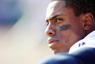 DETROIT - OCTOBER 1:  Curtis Granderson #28 of the Detroit Tigers looks on from the dugout against the Minnesota Twins during the game on October 1, 2009 at Comerica Park in Detroit, Michigan. (Photo by Gregory Shamus/Getty Images)