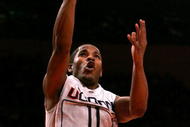 NEW YORK - MARCH 13: Jerome Dyson #11 of the Connecticut Huskies goes to the net during day two of the 2008 Big East Men's Basketball Championship at Madison Square Garden on March 13, 2008 in New York City.  (Photo by Jim McIsaac/Getty Images)