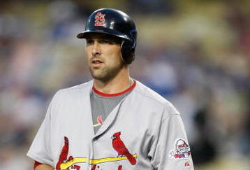 LOS ANGELES, CA - AUGUST 19:  Mark DeRosa #7 of the St. Louis Cardinals looks on against the Los Angeles Dodgers at Dodger Stadium on August 19, 2009 in Los Angeles, California.  (Photo by Jeff Gross/Getty Images)
