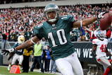 PHILADELPHIA - NOVEMBER 01:  DeSean Jackson #10 of the Philadelphia Eagles celebrates his second quarter touchdown against the New York Giants on November 1, 2009 at Lincoln Financial Field in Philadelphia, Pennsylvania.  (Photo by Jim McIsaac/Getty Images)