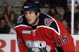 TORONTO - FEBRUARY 17:  Tyler Kolarik #15 of the Syracuse Crunch looks on against the Toronto Marlies at Ricoh Coliseum on February 17, 2006 in Toronto, Ontario, Canada. Syracuse won 3-2 in a shootout. (Photo by Graig Abel/Getty Images)