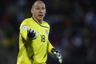 RUSTENBURG, SOUTH AFRICA - JUNE 21:  Brad Guzan of USA looks on during the FIFA Confederations Cup match between Egypt and USA at Royal Bafokeng Stadium on June 21, 2009 in Rustenburg, South Africa.  (Photo by Jamie McDonald/Getty Images)