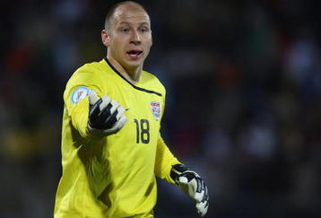 RUSTENBURG, SOUTH AFRICA - JUNE 21:  Brad Guzan of USA looks on during the FIFA Confederations Cup match between Egypt and USA at Royal Bafokeng Stadium on June 21, 2009 in Rustenburg, South Africa.  (Photo by Jamie McDonald/Getty Images)