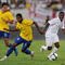 DOHA, QATAR - NOVEMBER 14: Shaun Wright-Phillips of England takes on Nilmar Honorato Da Silva and Michel Fernandes Bastos during the International Friendly match between Brazil and England at the Khalifa Stadium on November 14, 2009 in Doha, Qatar.  (Photo by Michael Regan/Getty Images)