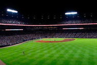 ATLANTA - AUGUST 22:  A view from the outfield of Turner Field during the game between the Atlanta Braves and the Florida Marlins on August 22, 2009 at Turner Field in Atlanta, Georgia.  (Photo by Kevin C. Cox/Getty Images)