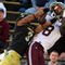 BOULDER, CO - NOVEMBER 07:  Wide receiver Jeff Fuller #8 of the Texas A&M Aggies makes a reception against the defense of Jimmy Smith #3 of the Colorado Buffaloes during NCAA college football action at Folsom Field on November 7, 2009 in Boulder, Colorado. Colorado defeated Texas A&M 35-34.  (Photo by Doug Pensinger/Getty Images)