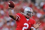 COLUMBUS, OH - NOVEMBER 14:  Quarterback Terrelle Pryor #2 of the Ohio State Buckeyes passes the ball against the Iowa Hawkeyes at Ohio Stadium on November 14, 2009 in Columbus, Ohio.  (Photo by Jamie Sabau/Getty Images)