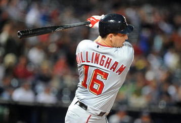 ATLANTA - APRIL 10: Outfielder Josh Willingham #16 of Washington Nationals pinch hits against the Atlanta Braves April 10, 2009 in Atlanta, Georgia.  (Photo by Al Messerschmidt/Getty Images) 