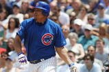 CHICAGO - JULY 03:  Carlos Zambrano #38 of the Chicago Cubs at bat against the Milwaukee Brewers during their MLB game on July 3, 2009 at Wrigley Field in Chicago, Illinois. (Photo by Jonathan Daniel/Getty Images) 