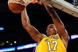LOS ANGELES, CA - OCTOBER 30:  Andrew Bynum #17 of the Los Angeles Lakers dunks against Dallas Mavericks during the NBA basketball game at Staples Center on October 30, 2009 in Los Angeles, California.  NOTE TO USER: User expressly acknowledges and agrees that, by downloading and/or using this Photograph, user is consenting to the terms and conditions of the Getty Images License Agreement.  (Photo by Kevork Djansezian/Getty Images)