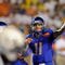 BOISE, ID - SEPTEMBER 3:  Kellen Moore #11 of Boise State throws a pass against the Oregon Ducks in first quarter of the game on September 3, 2009 at Broncos Stadium in Boise, Idaho. (Photo by Steve Dykes/Getty Images)