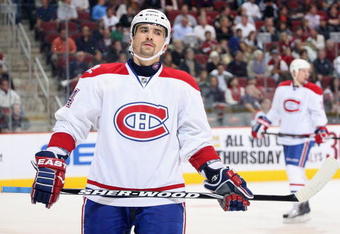 GLENDALE, AZ - NOVEMBER 12:  Tomas Plekanec #14 of the Montreal Canadiens during the NHL game against the Phoenix Coyotes at Jobing.com Arena on November 12, 2009 in Glendale, Arizona. The Canadiens defeated the Coyotes 4-2.  (Photo by Christian Petersen/Getty Images)