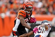 CINCINNATI - OCTOBER 25:  Bernard Scott #28 of the Cincinnati Bengals runs with the ball during the NFL game against the Chicago Bears at Paul Brown Stadium on October 25, 2009 in Cincinnati, Ohio.  The Bengals won 45-10.  (Photo by Andy Lyons/Getty Images)