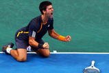 PARIS - NOVEMBER 15:  Novak Djokovic of Serbia celebrates match point in the Final match against Gael Monfils of France during the ATP Masters Series at the Palais Omnisports De Paris-Bercy on November 15, 2009 in Paris, France.  (Photo by Clive Rose/Getty Images)
