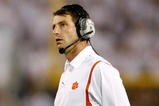 ATLANTA - SEPTEMBER 10:  Head coach Dabo Swinney of the Clemson Tigers looks on against the Georgia Tech Yellow Jackets at Bobby Dodd Stadium on September 10, 2009 in Atlanta, Georgia.  (Photo by Kevin C. Cox/Getty Images)