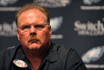 PHILADELPHIA - AUGUST 14: Head coach Andy Reid of the Philadelphia Eagles speaks at a press conference introducing Michael Vick at the NovaCare Complex on August 14, 2009 in Philadelphia, Pennsylvania. Vick signed a one-year contract, with a second year option, with the Eagles.  (Photo by Larry French/Getty Images)