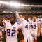 COLUMBIA, SC - NOVEMBER 14:  Omarius Hines #82 of the Florida Gators and teammates celebrate after a 24-14 victory over the South Carolina Gamecocks during their game at Williams-Brice Stadium on November 14, 2009 in Columbia, South Carolina.  (Photo by Streeter Lecka/Getty Images)