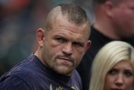 SAN FRANCISCO - SEPTEMBER 13: UFC fighter Chuck Liddell looks on before the San Francisco Giants and Los Angeles Dodgers Major League Baseball game at AT&T Park on September 13, 2009 in San Francisco, California. (Photo by Jed Jacobsohn/Getty Images)