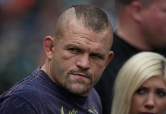 SAN FRANCISCO - SEPTEMBER 13: UFC fighter Chuck Liddell looks on before the San Francisco Giants and Los Angeles Dodgers Major League Baseball game at AT&T Park on September 13, 2009 in San Francisco, California. (Photo by Jed Jacobsohn/Getty Images)