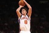 NEW YORK - NOVEMBER 09: Danilo Gallinari #8 of the New York Knicks shoots the ball against the Utah Jazz at Madison Square Garden on November 9, 2009 in New York City. NOTE TO USER: User expressly acknowledges and agrees that, by downloading and or using this photograph, User is consenting to the terms and conditions of the Getty Images License Agreement.  (Photo by Nick Laham/Getty Images)