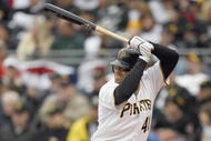 PITTSBURGH - APRIL 13:  Ryan Doumit #41 of the Pittsburgh Pirates stands ready at bat during the Opening Day game against the Houston Astros at PNC Park on April 13, 2009 in Pittsburgh, Pennsylvania.  (Photo by: Gregory Shamus/Getty Images)